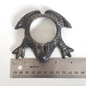 Sapo de rana de latón náutico con lupa peso de papel lupa exquisita lupa única Rana latón tortuga lupa - Product Image 3