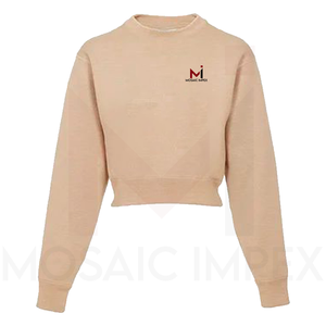 Mosaic Impex Women's New <b>Long</b> <b>Sleeved</b> Pullover Sweat Shirts Casual Loose Neck Crop <b>Top</b> Sportswear for Winter - Product Image 5