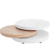 Top vente Table basse de forme ronde Design de luxe de haute qualité blanc enduit corps cadre Console Table centrale au prix de gros