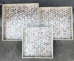 Bandeja de servicio de ratán de lujo con Incrustaciones de nácar de alta calidad para bodas y decoración del hogar Compre al por mayor - Product Image 5