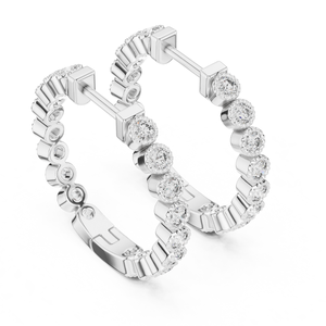 Boucles d'oreilles en diamant rond pour femmes pierres certifiées cultivées en laboratoire bijoux de luxe acheteurs de conception en gros et personnalisée - Product Image 1