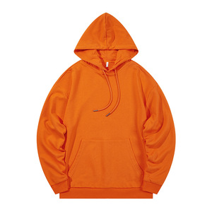 Venta al por mayor logotipo personalizado invierno 300g color sólido pesado algodón sudaderas con capucha color caramelo suelto cuello redondo suéter delgado para hombre envío DDP - Product Image 5