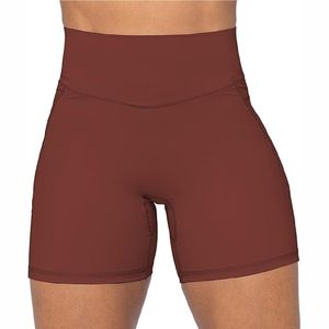 2025 New Premium Quality High Elastic Yoga Shorts Seamless High & Low Waist Gym Fitness <b>Leggings</b> Solid <b>Pattern</b> - Product Image 3