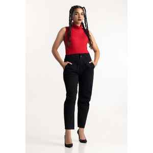 Jeans Negros de Mezclilla 224-221-015 con Diseño Sencillo y Decoración de Botones - Product Image 3