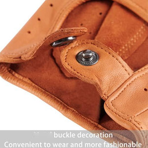Gants de conduite en cuir sur mesure - Légers, antidérapants, compatibles avec les écrans tactiles, pour une utilisation en extérieur et en cyclisme, bracelet de poignet réglable - Product Image 5