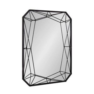 Espejo colgante de pared ecológico de forma irregular hecho a mano de diseño moderno con elegante MARCO DE Metal negro para decoraciones del hogar - Product Image 3