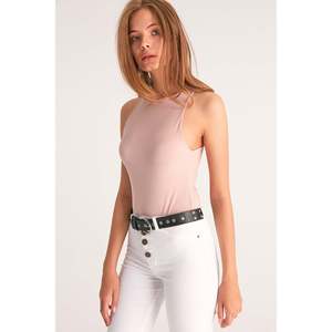 Ceinture à boucle à œillets de style décontracté en acier - Product Image 3