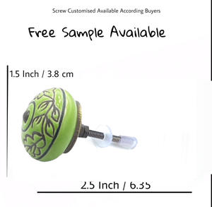 Moderne vert gravé fleur céramique boutons qualité exportation armoire tiroir poignée tire pour armoire cuisine chambre commode - Product Image 3