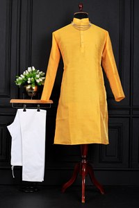 Kurta de Seda Jacquard de Estilo Premium para Hombre, Corte Holgado hasta la Rodilla, Exclusivo para Adultos, Ropa Étnica Formal para Fiestas y Festivales Indios - Product Image 2