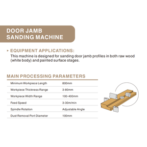 Sableuse de surface lisse pour porte en bois, plage de largeur de 100 mm à 400 mm, réglage automatique, machine à poncer les cadres de porte - Product Image 2
