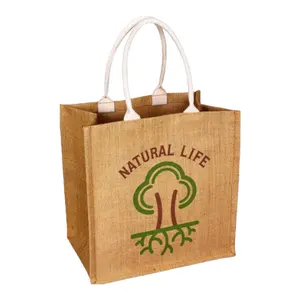 female jute shopping bag