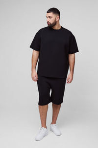 Nouveaux ensembles de shorts et de t-shirts design 100% coton Logo personnalisé surdimensionné Twin Set pour hommes - Product Image 4