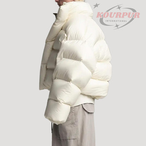 Chaqueta acolchada con capucha y cremallera impermeable de longitud corta personalizada Unisex de alta calidad abrigo cálido de burbujas para hombres a la moda - Product Image 2