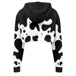 Active Women Crop Top Hoodie Venta al por mayor por encargo de alta calidad transpirable rendimiento sudadera casual - Product Image 2