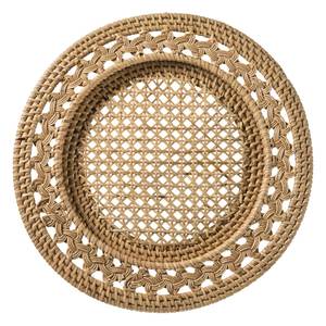 Exquisite Eco-friendly Natural Rattan <b>Placemat</b> for Wedding Round Woven <b>Placemats</b> for Party <b>Wicker</b> Charger Plate Made in Vietnam - Product Image 1