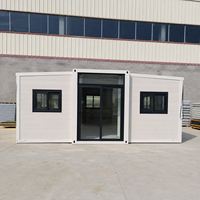 Maison conteneur extensible avec porte vitrée pour projets résidentiels et de camping