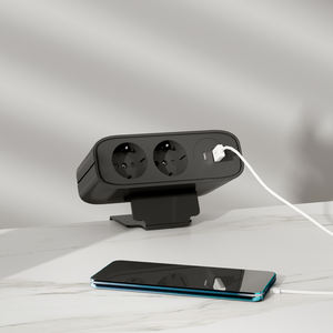 Pince de bureau prises de courant extension de bureau prises multiples pour bureau bureau à domicile blanc et noir - Product Image 2