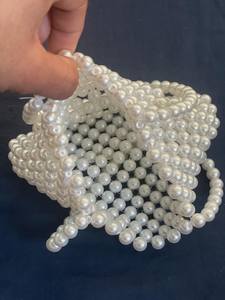 Sac de rangement moderne fait main perlé ivoire | Grand sac à bandoulière en plastique - Product Image 4