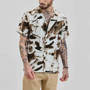 Camisas de Verano de Nuevo Estilo en Venta, Camisas con Cuello Cubano para Hombre con Logotipo Bordado Personalizado, Servicio OEM - Product Image 1