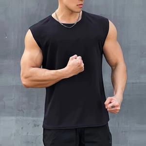 New Customizable Men's Quick-Drying Cotton Vest Streetwear Style XL Size Crewneck Tank <b>Top</b> Sleeveless T-Shirt Vest - Product Image 1