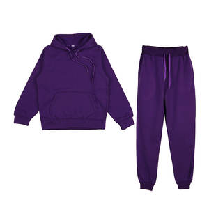 Unisex 2 Piece Set Casual Sportswear Tracksuit Round Neck <b>Hoodie</b> and High Waist Sweatpants for <b>Workouts</b> in Winter Breathable - Product Image 1