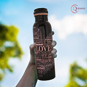 Bouteilles en cuivre en métal imprimées fabriquées à la main Impression de conception attrayante et personnalisée disponible en bouteille à bas prix d'Inde - Product Image 2