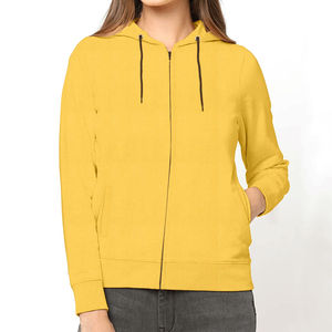 OEM personnalisé anti-rides respirant 100% coton fermeture éclair sweats à capuche pour les femmes avant Design moderne col à capuche pour l'hiver/automne - Product Image 1