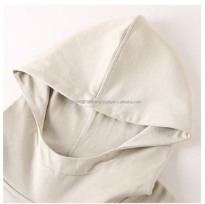 Sudadera con Capucha para Hombre, Estilo Holgado, Cuello Alto Simulado, Algodón Grueso, Sudadera Personalizada de Punto, Sudadera con Capucha Lisa, Hombros Caídos, Ropa Urbana - Product Image 3