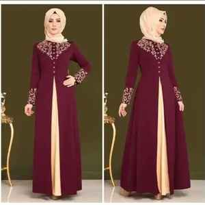 2024 meilleure broderie OEM Service dernière conception léger long musulman dames Abaya meilleure vente arabe à manches longues femmes Abaya - Product Image 3
