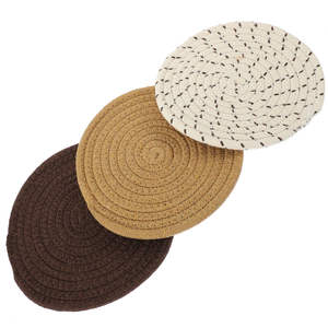 Meilleure vente Ensemble de sous-verres minimalistes en coton tissé pour la décoration intérieure tasses de protection de table fabriquées au Viet Nam - Product Image 1