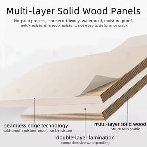 خزانة حمام عصرية بتصميم خشبي ناعم الملمس مع حوض غسيل مدمج ومرآة ذكية بإضاءة LED - Product Image 6