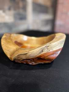 Recién llegado, Frutero de resina de madera de acacia, venta de tendencia superior para cuencos, artículos de cocina, tazón de madera de mango de estilo elegante en azul - Product Image 6