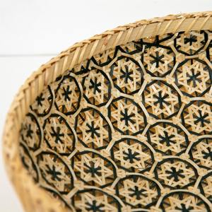 Panier de rangement tissé en bambou avec texture florale pour accessoires de cuisine - Product Image 2