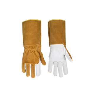 Gants de soudage TIG en cuir de vachette fendu Gants de soudage TIG de sécurité industrielle à paume renforcée résistants à la chaleur - Product Image 3