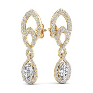 REYES Boucles d'oreilles personnalisées en argent sterling 925 Moissanite à vis pour femmes en or 14K 18K Long Dangle Jewelry for Women - Product Image 1