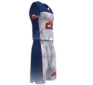 Conjunto de Uniforme de Baloncesto Americano Personalizado al por Mayor para Hombre, Tallas Grandes, Transpirable, con Estampado Digital y Pantalones Cortos de Malla con Bordado - Product Image 5