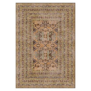 <b>RUGS</b> DEPOT LXDP-0101 Wholesale Red <b>Burgundy</b> Traditional Medallion Digital Printed Machine Washable Chenille Area <b>Rug</b> Non Slip - Product Image 1