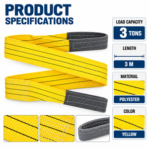 Sling de levage plat en polyester haute performance 3 tonnes Construction renforcée Fabricant expérimenté Service ODM - Product Image 4