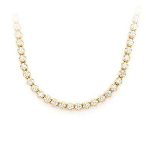 Antique Round Cut Moissanite Tennis Necklace GRA Certified Diamond <b>Chain</b> Necklace 10K Yellow <b>Gold</b> Anniversary Gift Necklace - Product Image 1