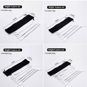 Excellent Stainless Steel Aquarium <b>Tank</b> Aquascaping <b>Kit</b> with Cleaning Tools Including PP Tweezers Scissor for Aquatic Plant Care - Product Image 4