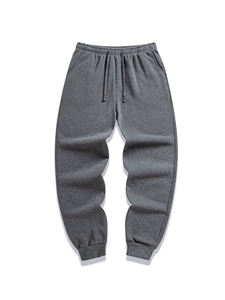 Otoño Invierno cálido pantalones de lana para hombres Fitness Jogging pantalones de chándal Color sólido Casual largo pantalones de entrenamiento diario de talla grande - Product Image 5