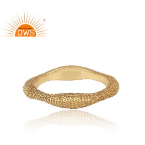 Anillo de banda apilable chapado en oro de 18 quilates de último diseño, joyería fina Demi para mujer, regalo para ella - Product Image 3