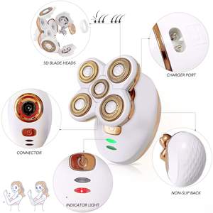 Afeitadora Eléctrica Recargable por USB para Mujer, Depiladora Facial Impermeable e Indolora, Cinco Cuchillas para Axilas, Piernas, Cuerpo y Bikini - Product Image 6