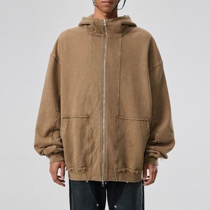 Sudaderas con capucha de lavado ácido de peso pesado para hombre personalizadas, sudaderas en blanco vintage de talla grande 460GSM 500GSM para adultos para invierno - Product Image 4