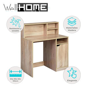 Escritorio para computadora multifuncional Well Home marrón de 90x50x105 cm - Product Image 2