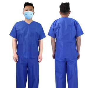 Uniforme Quirúrgico Impermeable de Hospital No Tejido, Uniforme Unisex de Manga Corta de Calidad Premium - Product Image 1