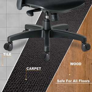 Roulettes modernes pour chaise de bureau (tiges de 10 mm et 11 mm) - 5 roulettes pivotantes robustes pour tous types de sols (noir) - Product Image 6