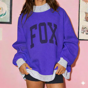 Sweat-shirt oversize à col montant pour femme, coupe décontractée, long devant, polaire, pull chaud, vêtement décontracté pour l'automne/hiver - Product Image 4