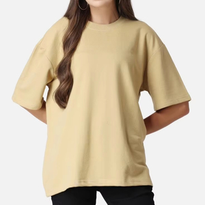 T-shirt en coton décontracté ample et respirant pour femmes grandes tailles, logo personnalisé, design confortable à col rond, port quotidien, écologique - Product Image 1