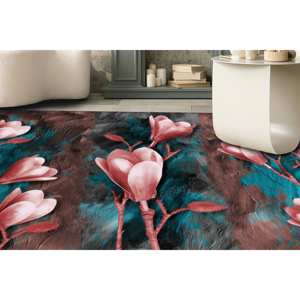 Alfombra Estampada con Pintura de Flores de Magnolia - Alfombra de Lujo para Entrada, Oficina, Alfombra de Tapiz - Product Image 4